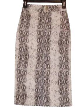 NWT MUSTARD SEED Gray & White Snakeskin Pattern Pencil Skirt